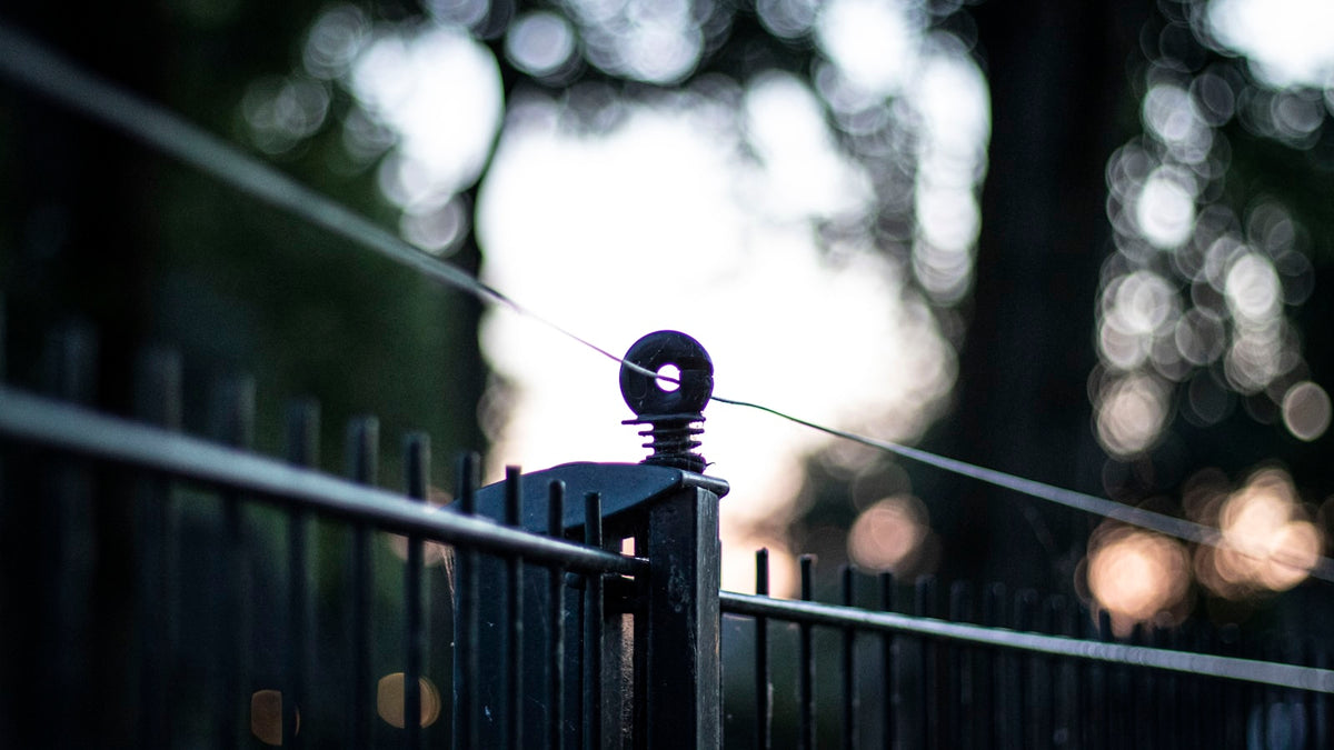 Clean black powder-coated metal fence
