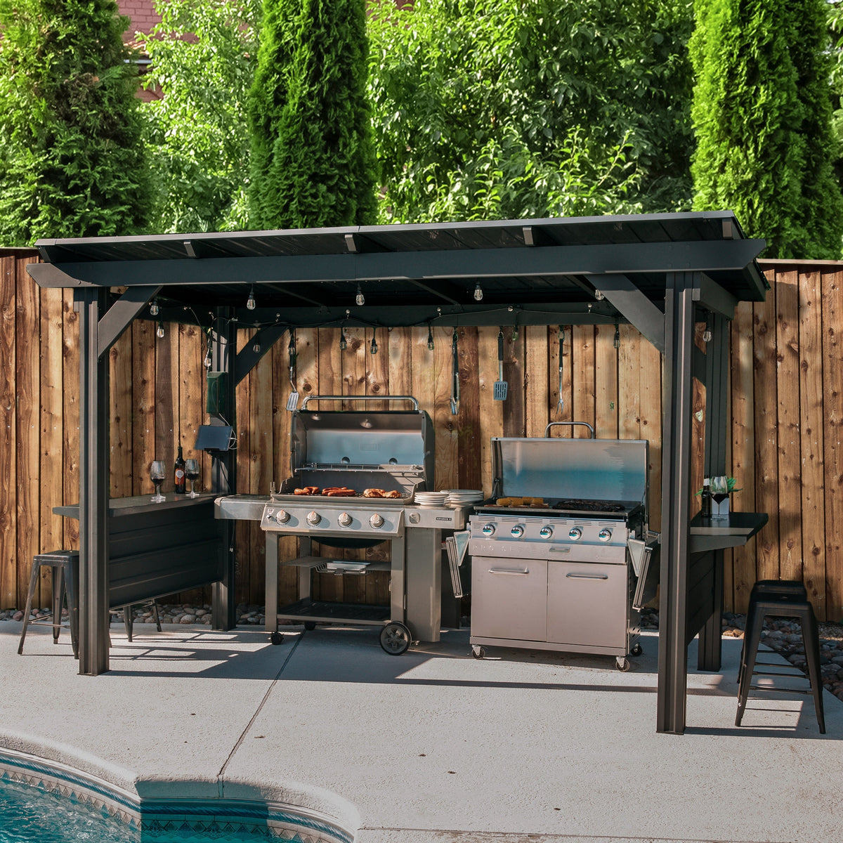 Outdoor barbeque gazebo shelter from Gaddy Gear