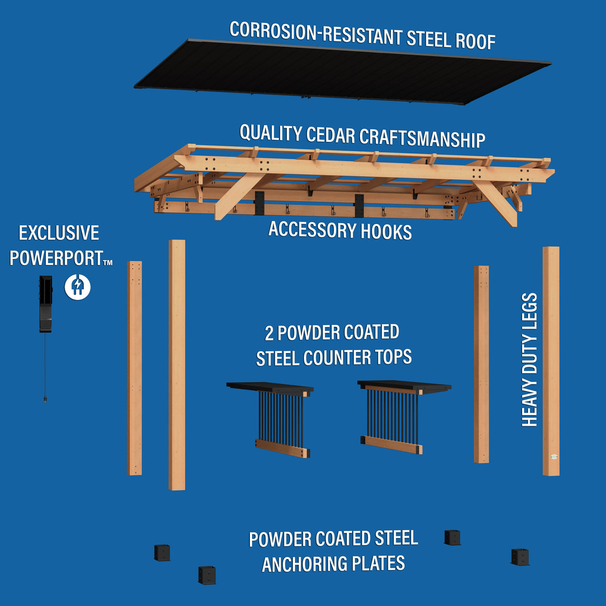 Saxony XL Barbeque Gazebo — 3.7m x 1.9m product photo 16