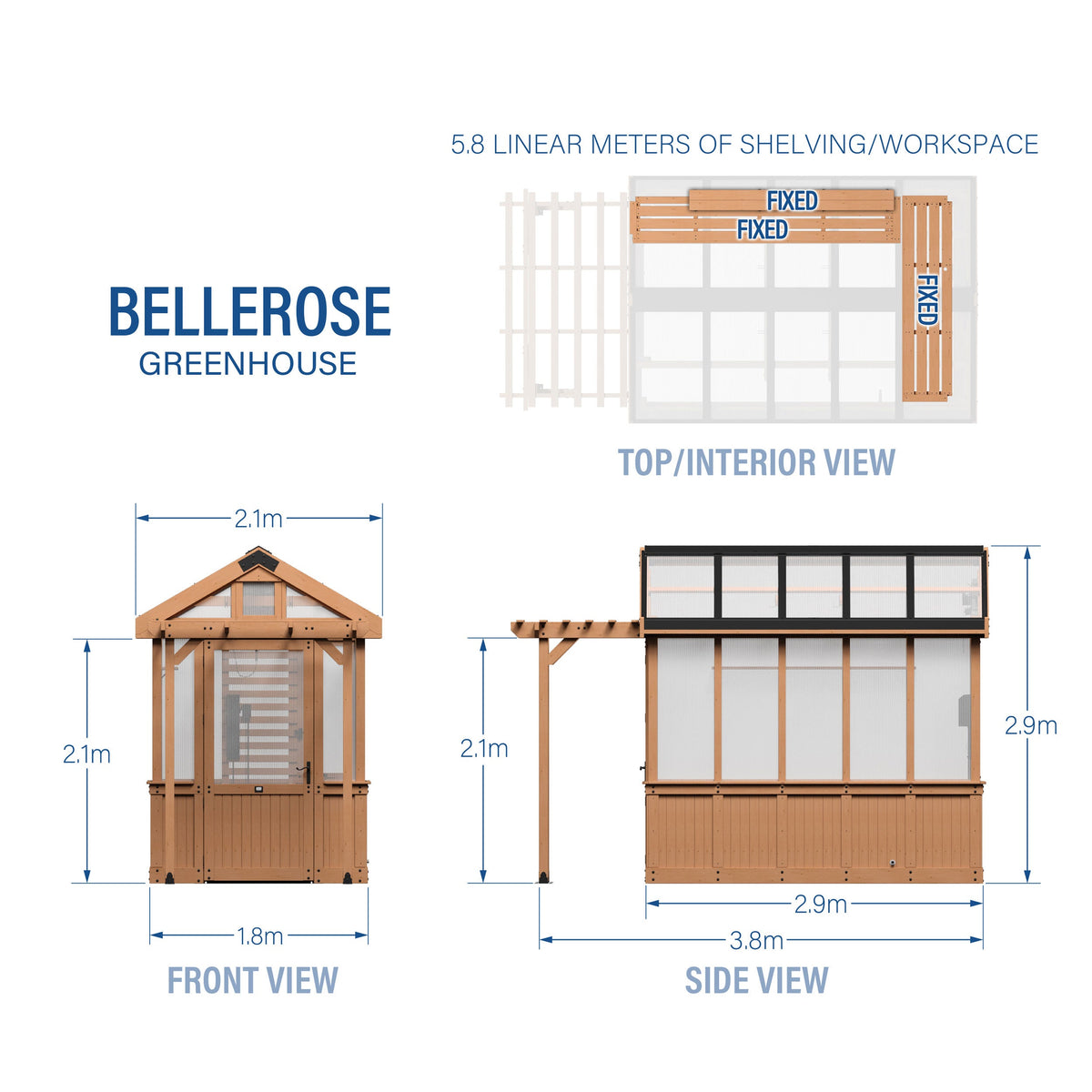 Bellerose Greenhouse — 2.9m x 1.8m product photo 2