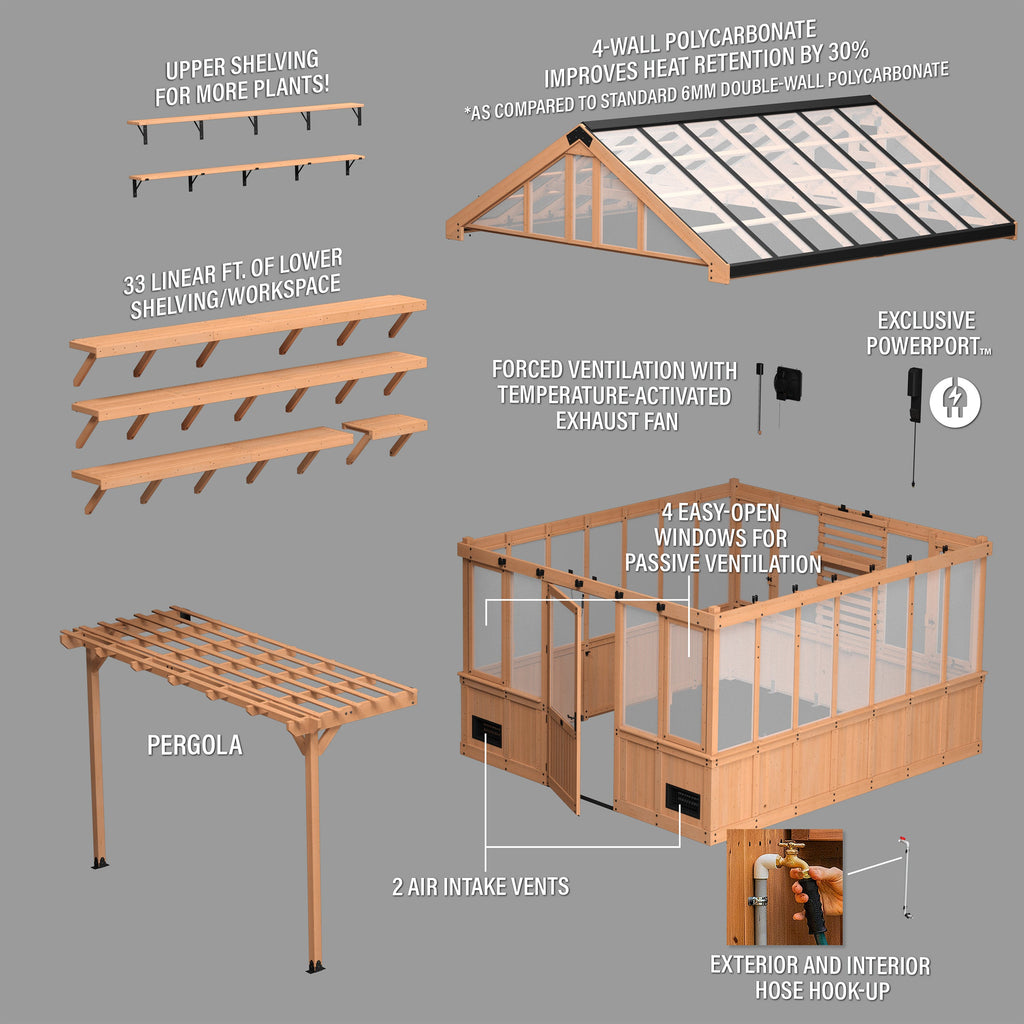 Bellerose XL Greenhouse — 3.9m x 3.5m product photo 16