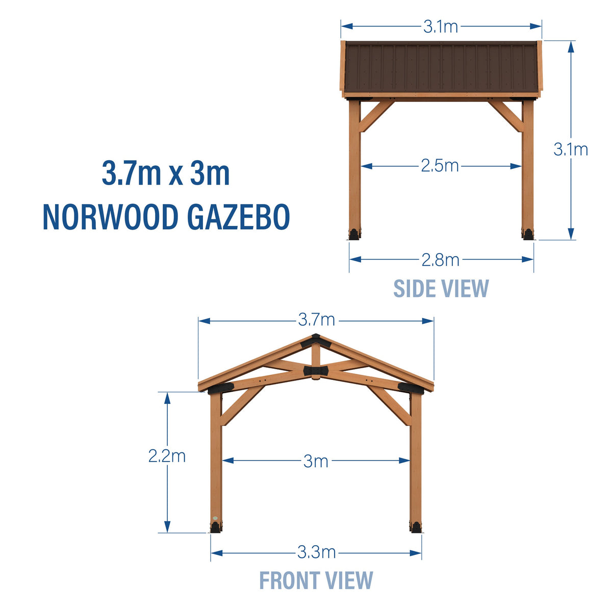 Norwood Gazebo — 3.7m x 3m product photo 2