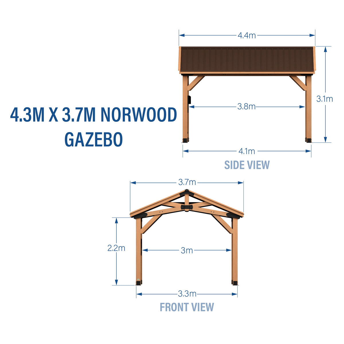 Norwood Gazebo — 4.3m x 3.7m product photo 2