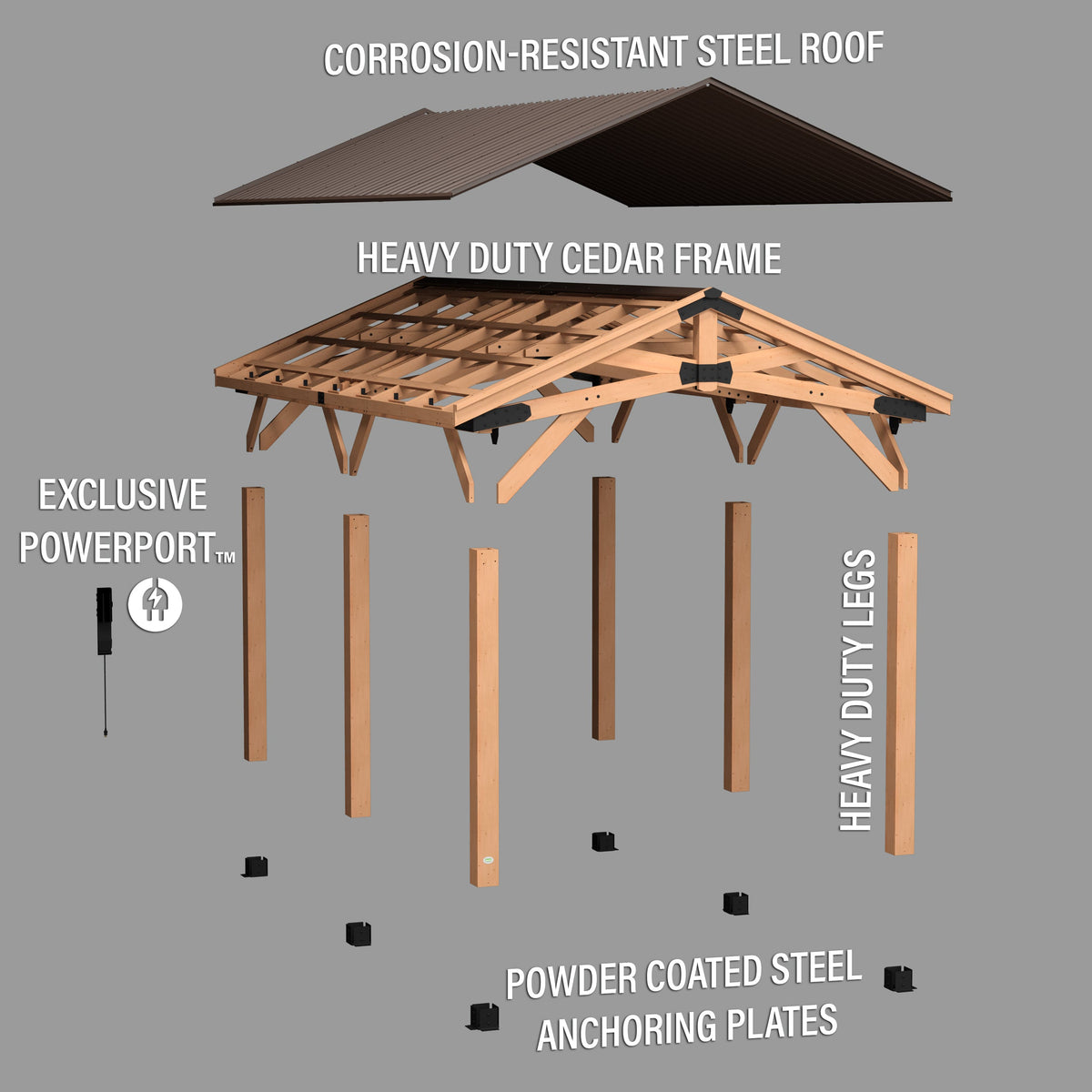 Norwood Carport-Gazebo — 6.1m x 3.7m product photo 11