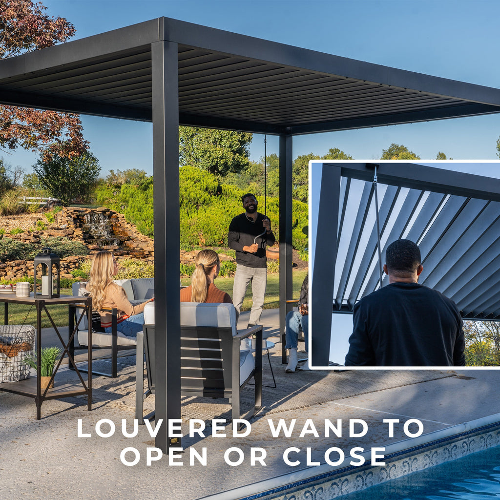 Sarasota Steel Louvered Pergola — 4.3m x 3m product photo 6