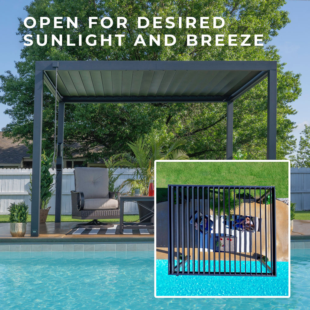 Sarasota Steel Louvered Pergola — 3.6m x 3m product photo 5