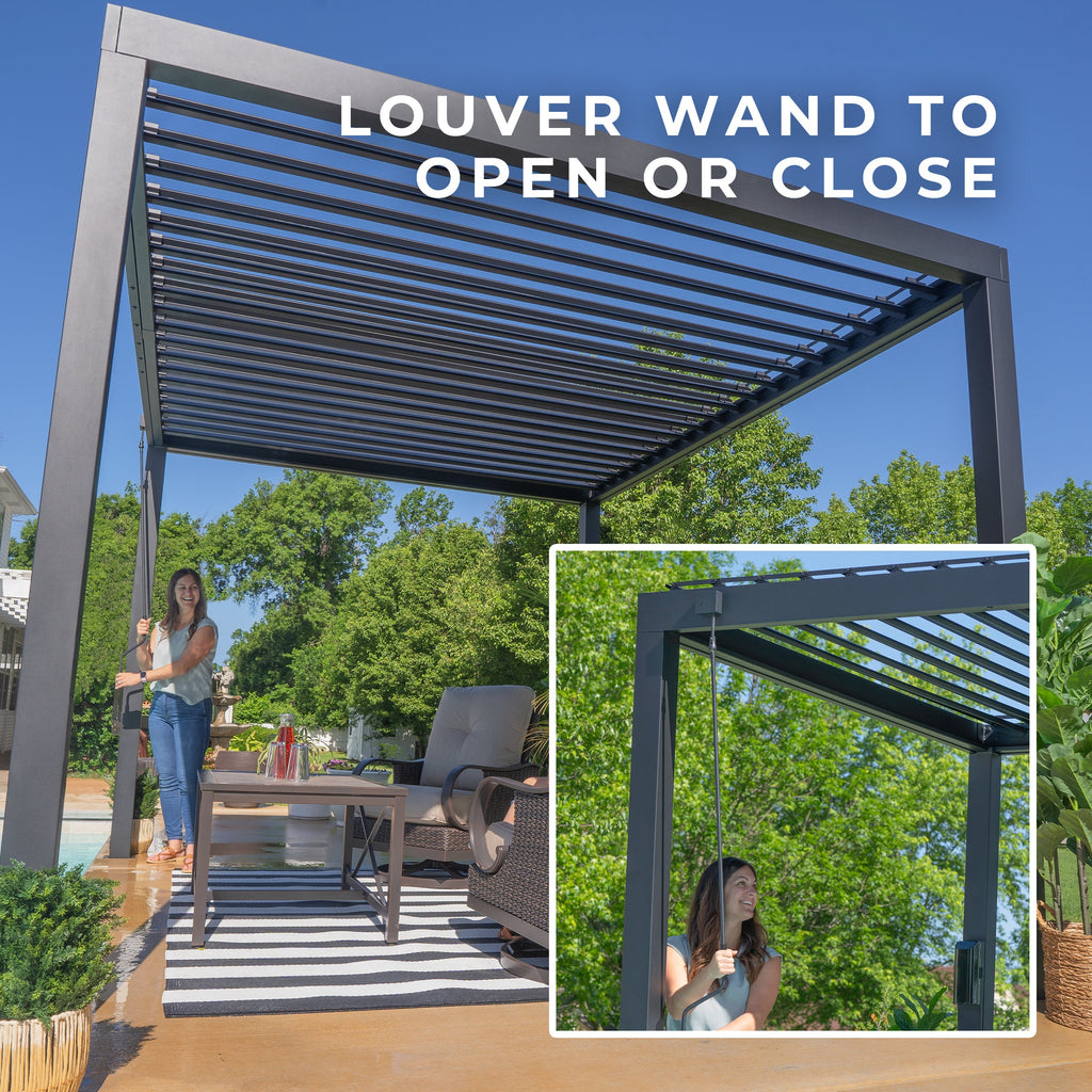 Sarasota Steel Louvered Pergola — 3.6m x 3m product photo 6