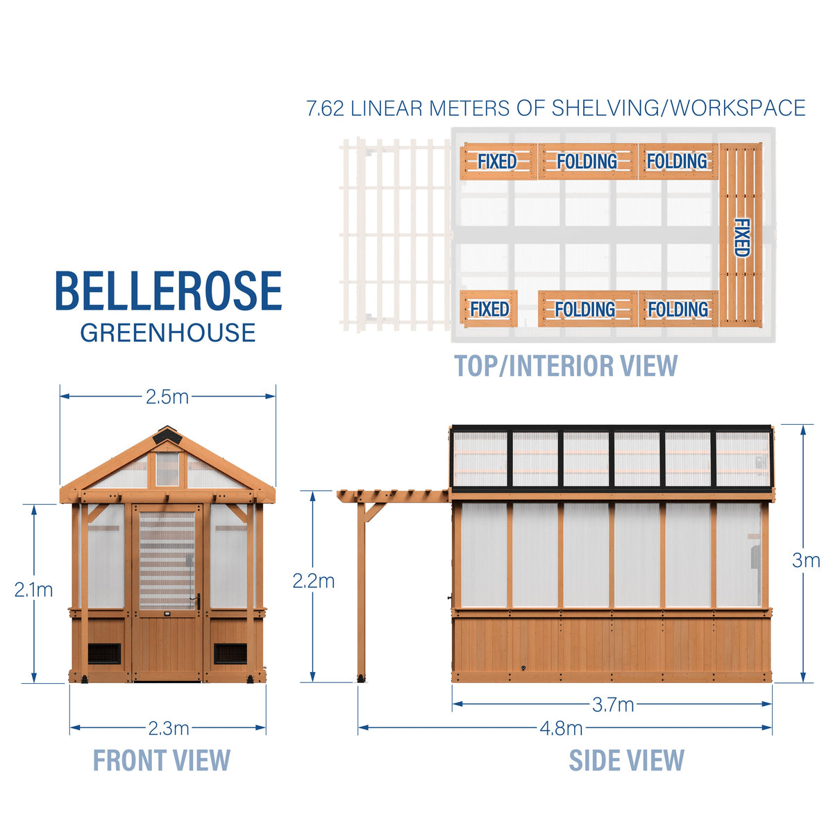 Bellerose Greenhouse — 3.7m x 2.3m product photo 2