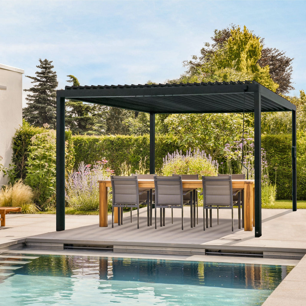 Sarasota Steel Louvered Pergola — 4.9m x 3m product photo