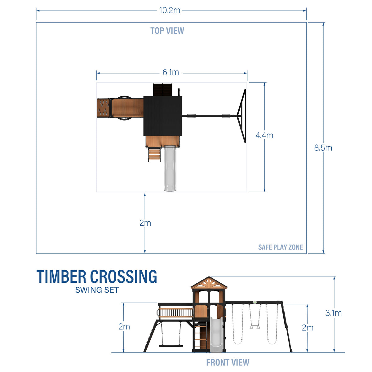 Timber Crossing Play Centre Swing Set product photo 2